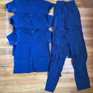 3 Navy Blue Women's Scrub Set
